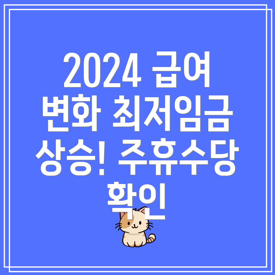 2024 주휴수당 계산기 최저임금 인상에 따른 알바생 급여 변화