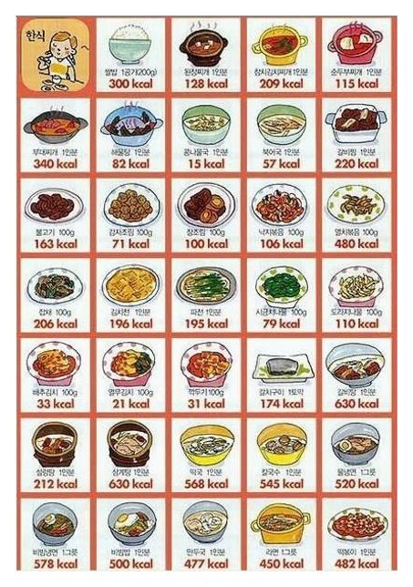 음식 칼로리표