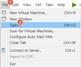 칼리리눅스 vmx 불러오기