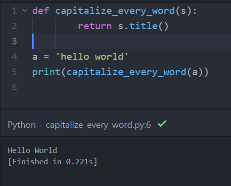1일 1파이썬 / capitalize_every_word | String
