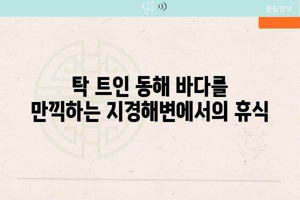 탁 트인 동해 바다를 만끽하는 지경해변에서의 휴식