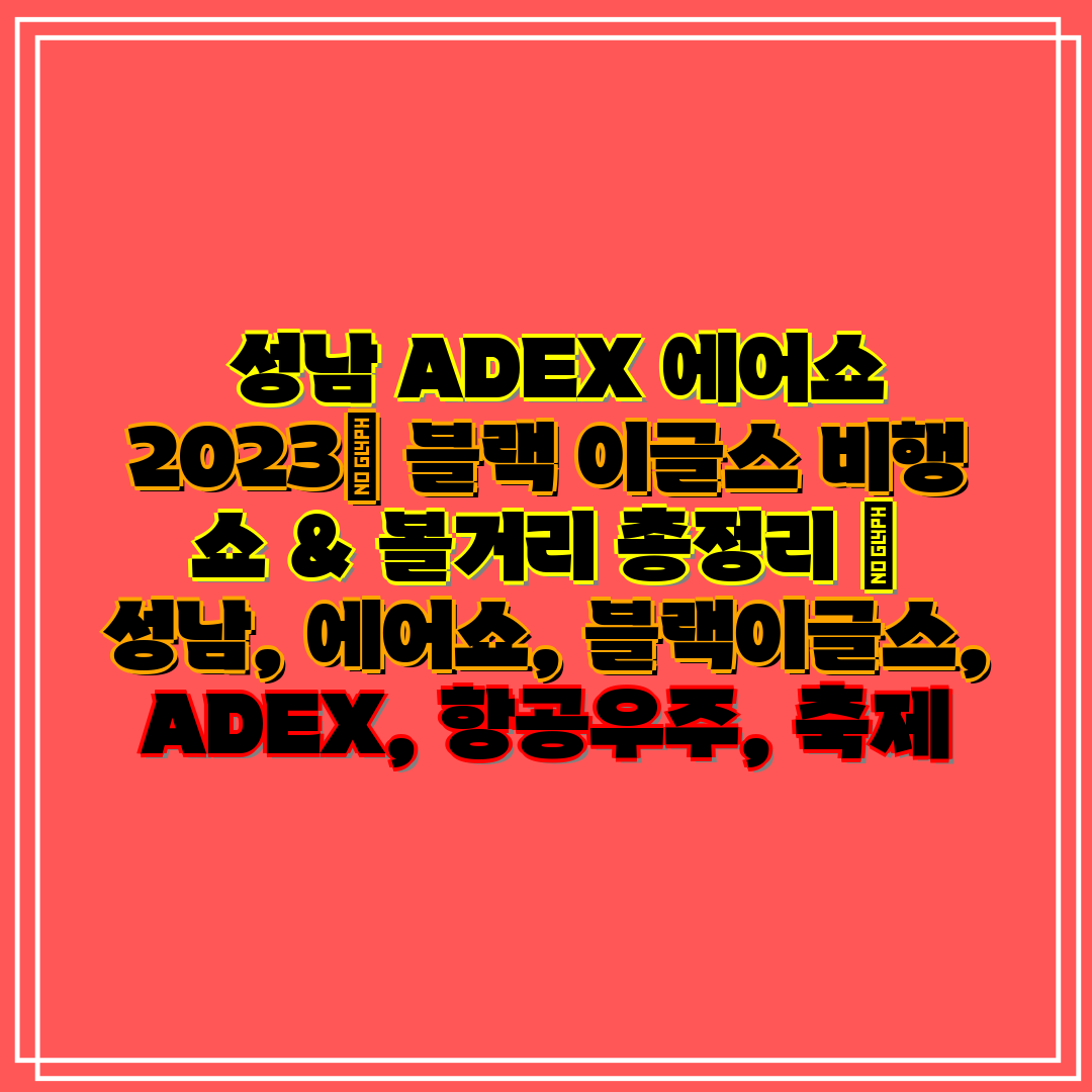  성남 ADEX 에어쇼 2023 블랙 이글스 비행 쇼 