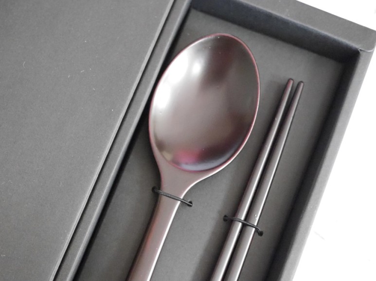 옻피움 주합칠 수공예품 옻칠 나무수저세트 고급스러운 2