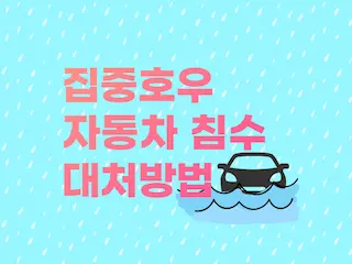  장마철 집중호우 침수지역 운전방법, 차량 침수 대처방법