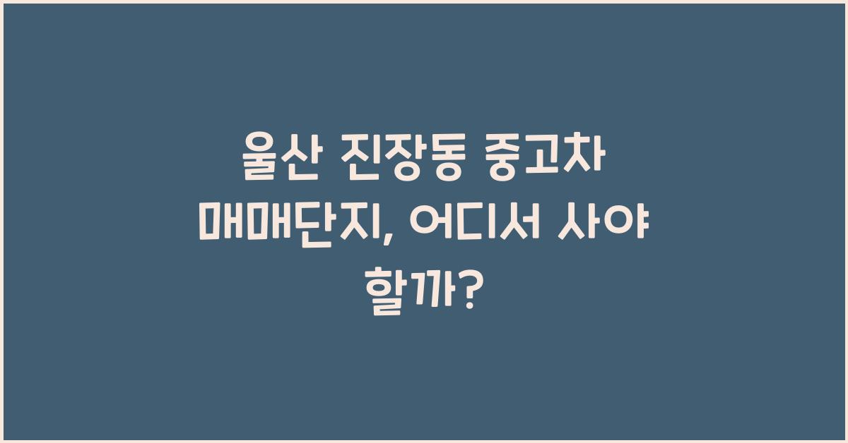울산 진장동 중고차 매매단지