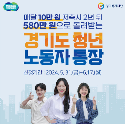경기도 청년 노동자통장 신청조건 신청방법