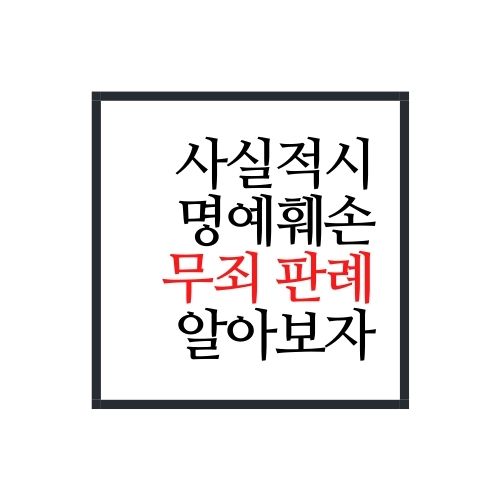  사실적시 무죄 판례에 대해서 알아보자(가장 정확함)