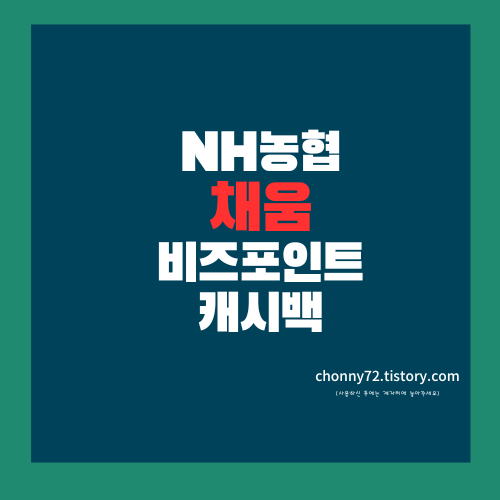 NH농협카드 채움비즈포인트 캐시백하기