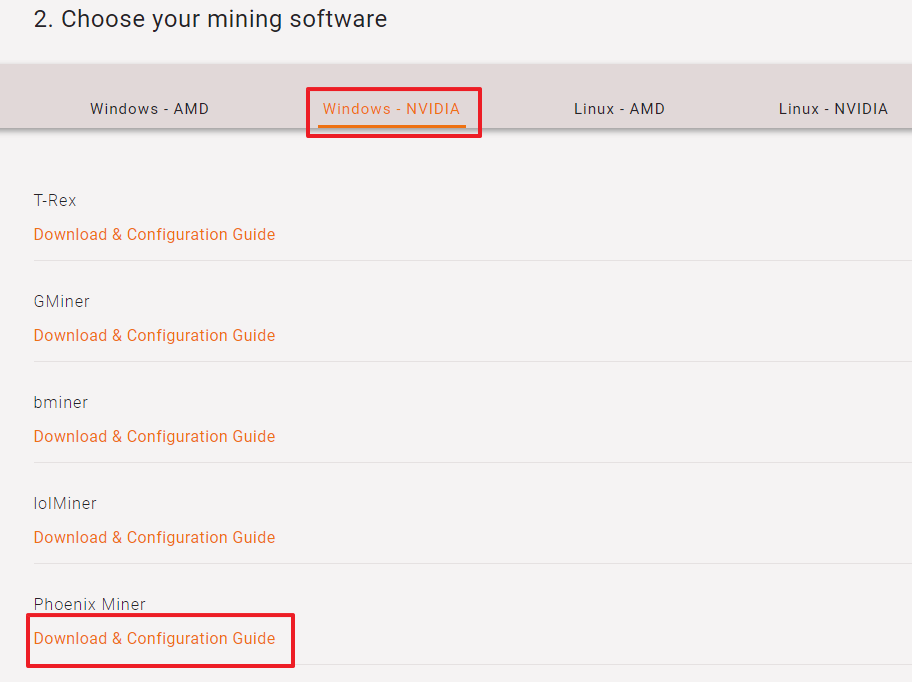 Choose your mining software