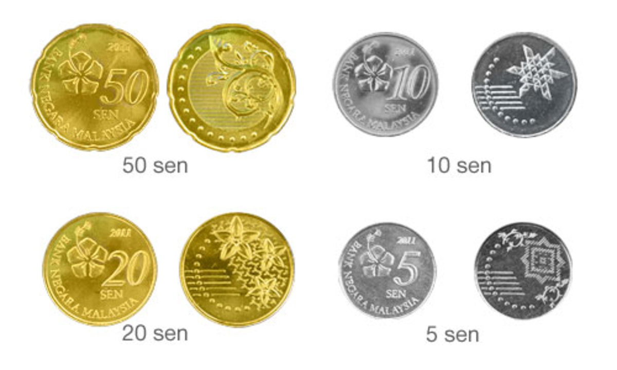 말레이시아 동전 센 종류