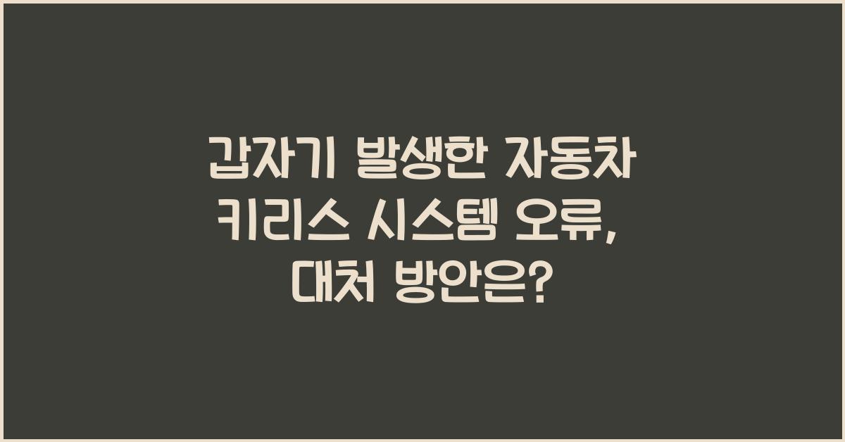 갑자기 발생한 자동차 키리스 시스템 오류