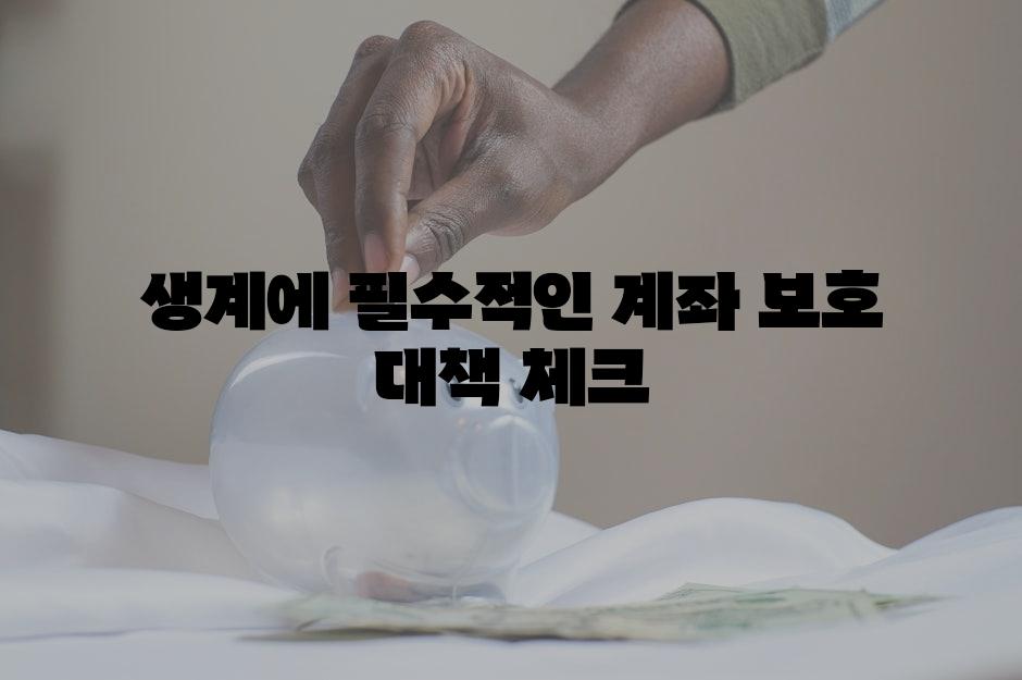 생계에 필수적인 계좌 보호 대책 체크