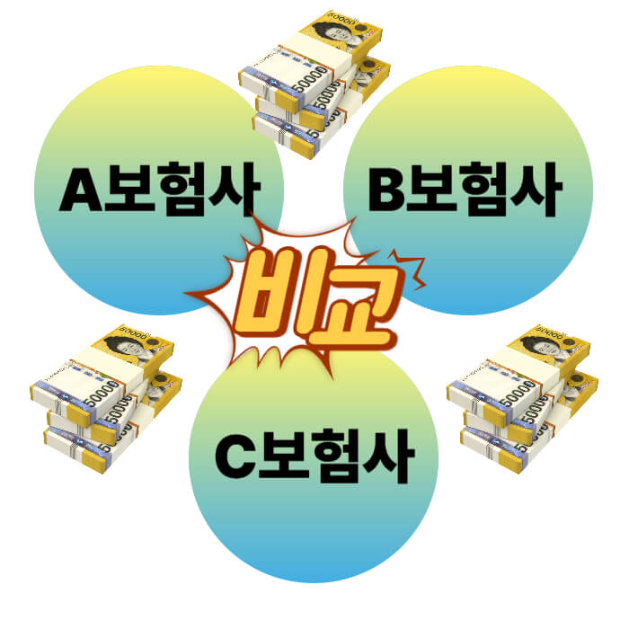 자동차보험료를-보험사-3곳에서-비교-중인-모습