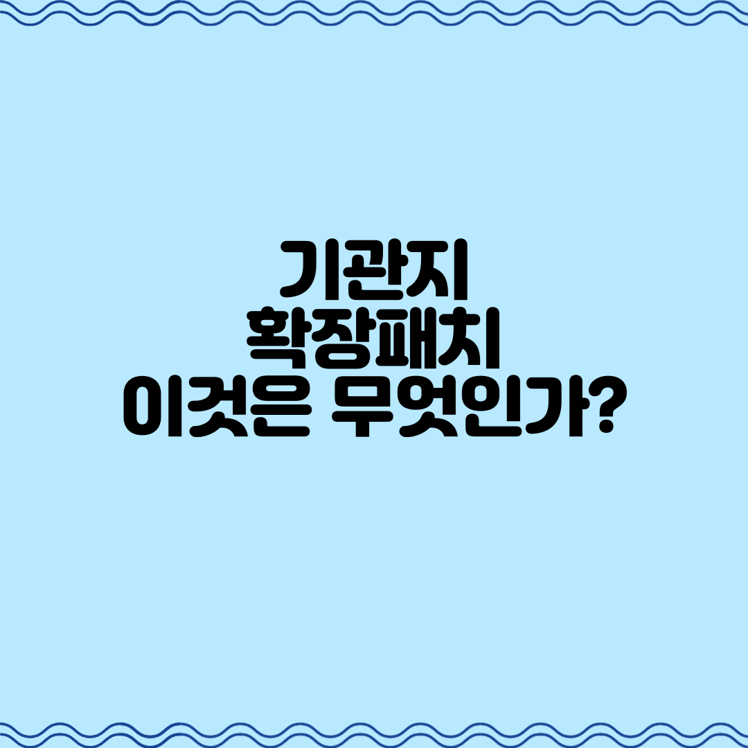  붙이는 감기와 천식 개선약 기관지확장패치, 이것은 무엇인가?