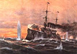 제1차 세계대전 대서양 독일제국 잠수함에 공격받는 브라질 상선