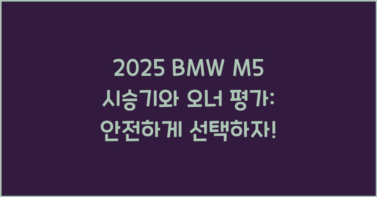 2025 BMW M5 시승기 제원 연비 장단점 유지비 오너평가