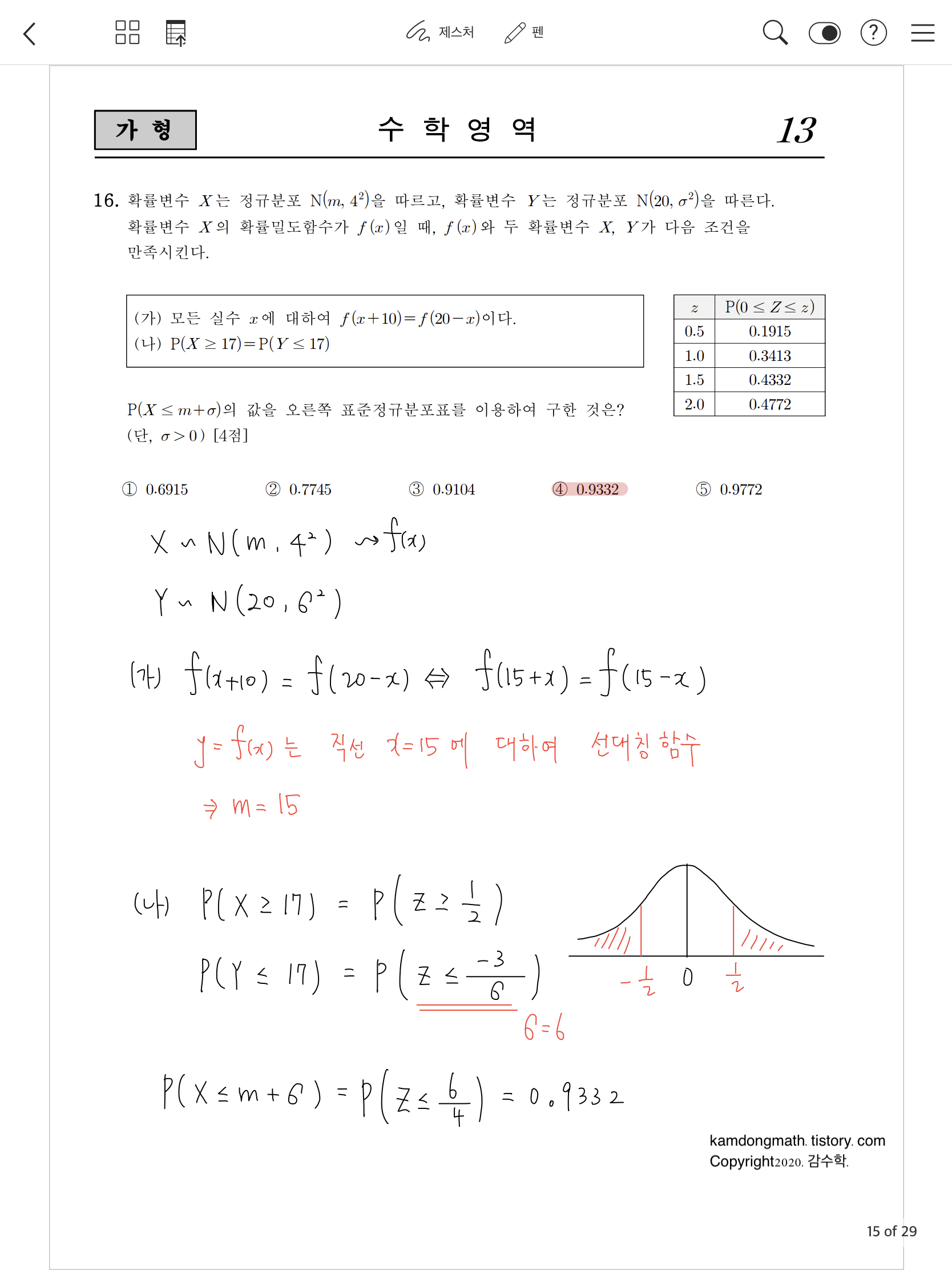 2021학년도-사관학교-1차시험-수학-가형-손글씨-풀이