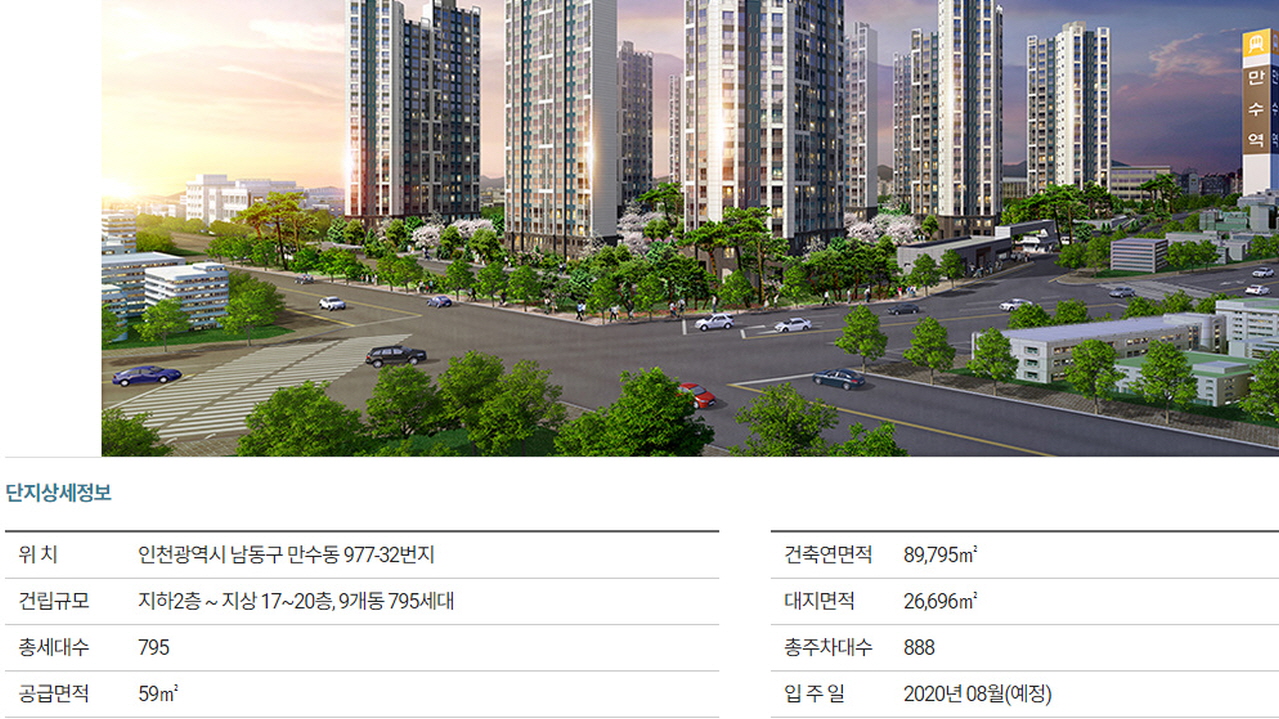  계약완료 만수남광하우스토리아파트 59type 월세 2,000/80 전세 2억2000만원 인천 남동구 만수동