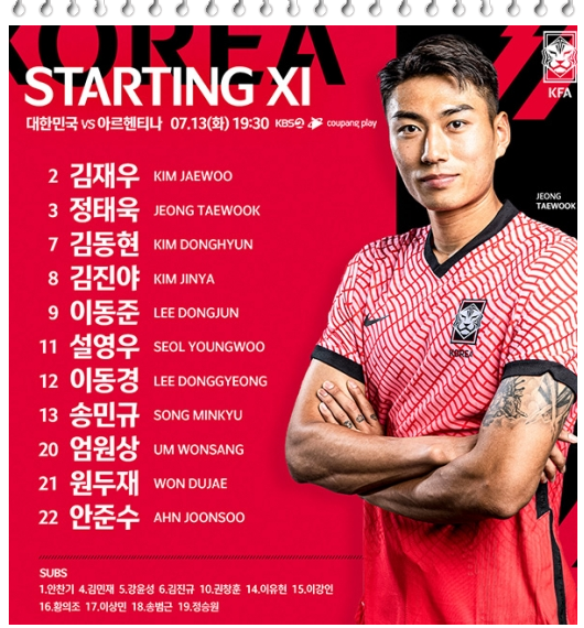  대한민국 올림픽 대표팀 선발 명단