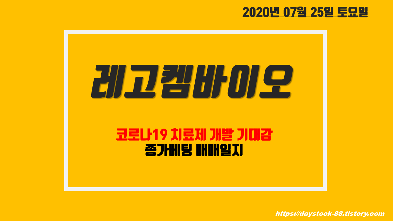  레고켐바이오 주식 주가 전망 - 코로나19 치료제 관련주/ADC 플랫폼 기대감, 종가베팅 매매일지