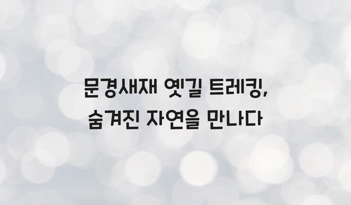 문경새재 옛길 트레킹