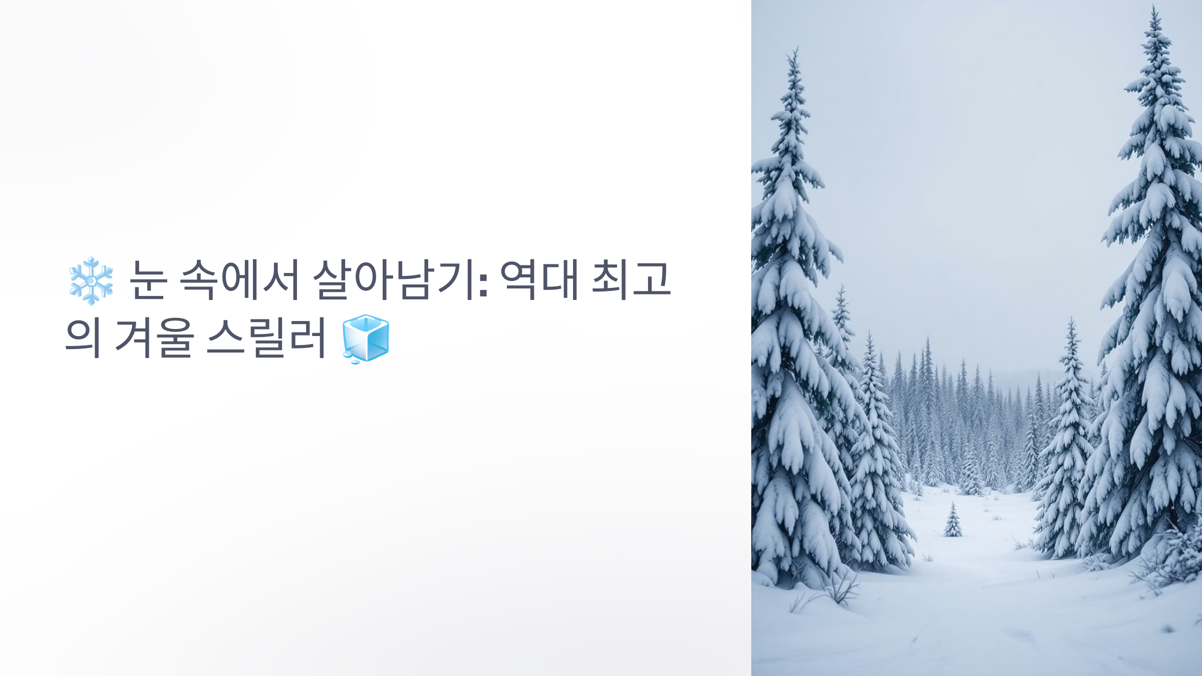 눈 속에서 살아남기: 역대 최고의 겨울 스릴러