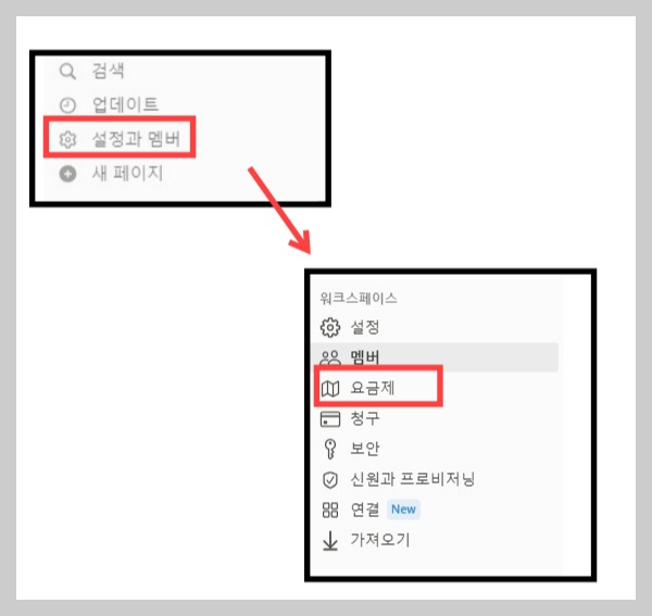 노션 요금제 해지 신청