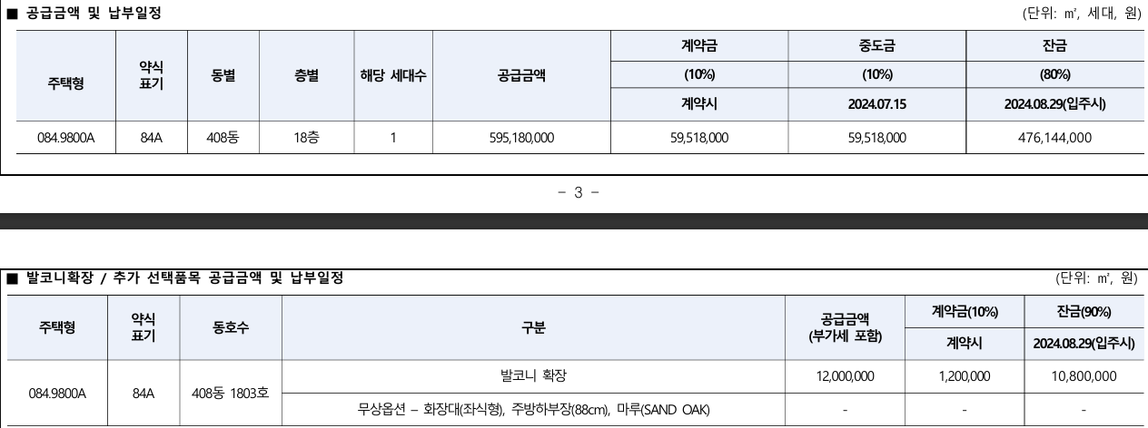 e편한세상금빛그랑메종 분양가