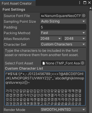 unity Font Asset Creator