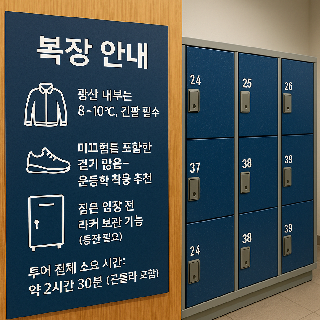 복장 안내판, 라커 보관소