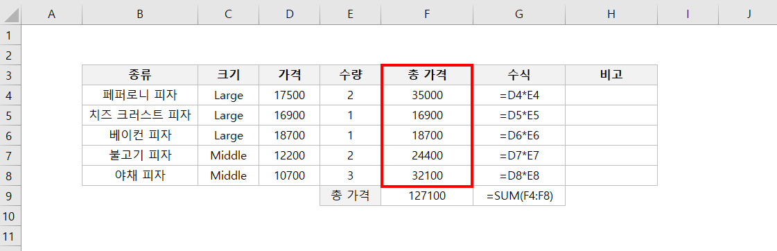 엑셀-상대참조-예시2