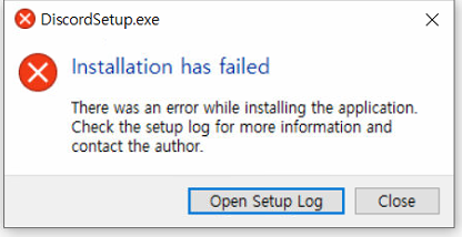  디스코드 설치 오류 Installation has failed 해결방법