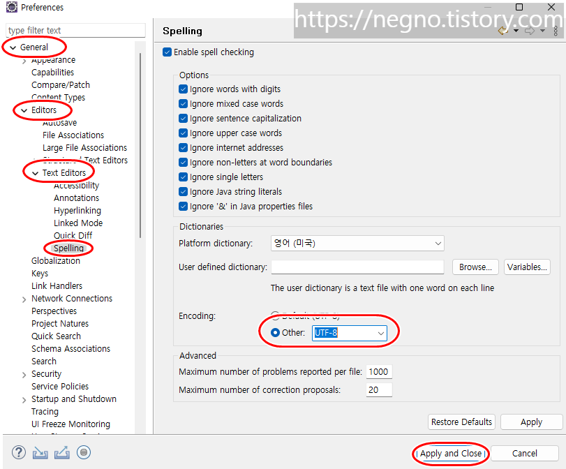 Eclipse UTF-8 Encoding Setting — 개발Log