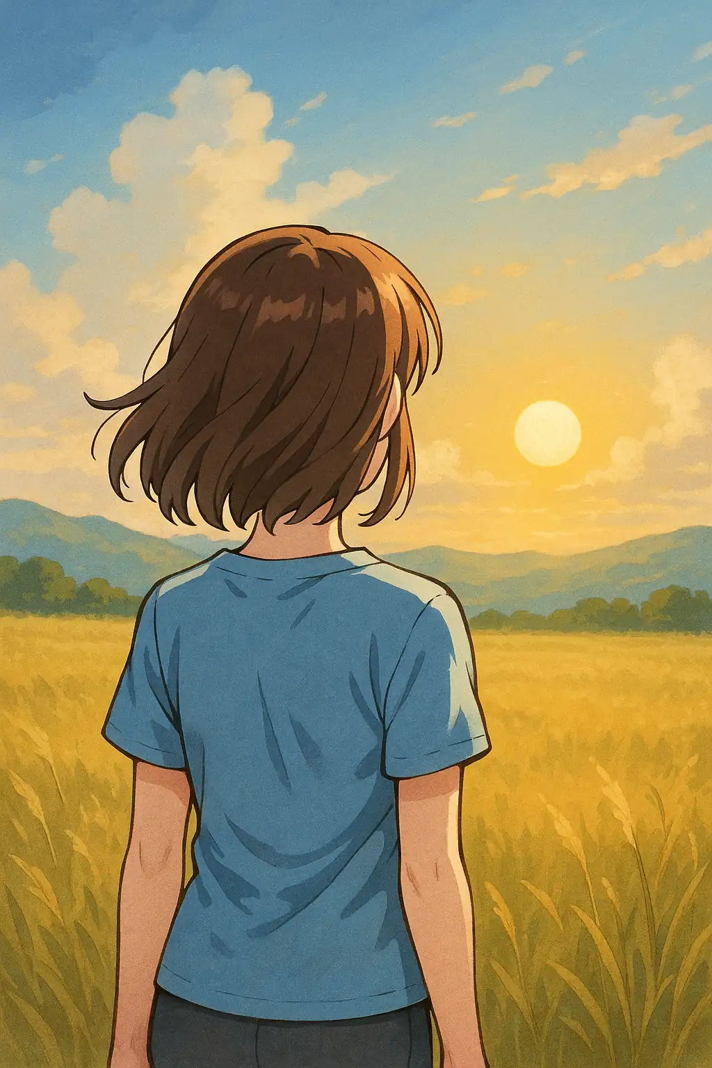 단주와 회복 여정을 시작하는 여성의 뒷모습, 술 없는 삶과 희망을 상징 - 알코올 중독 극복, 새로운 시작
