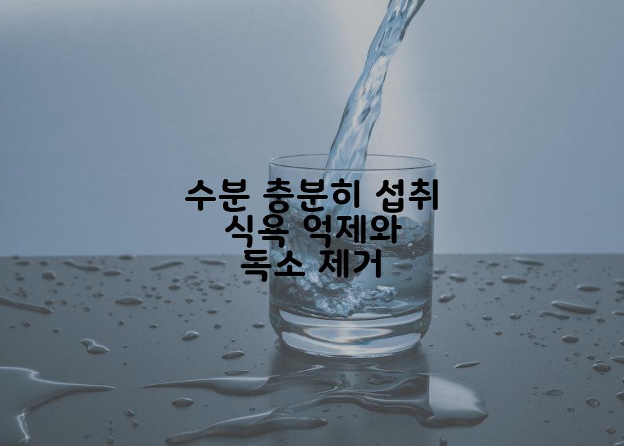 수분 충분히 섭취 식욕 억제와 독소 제거