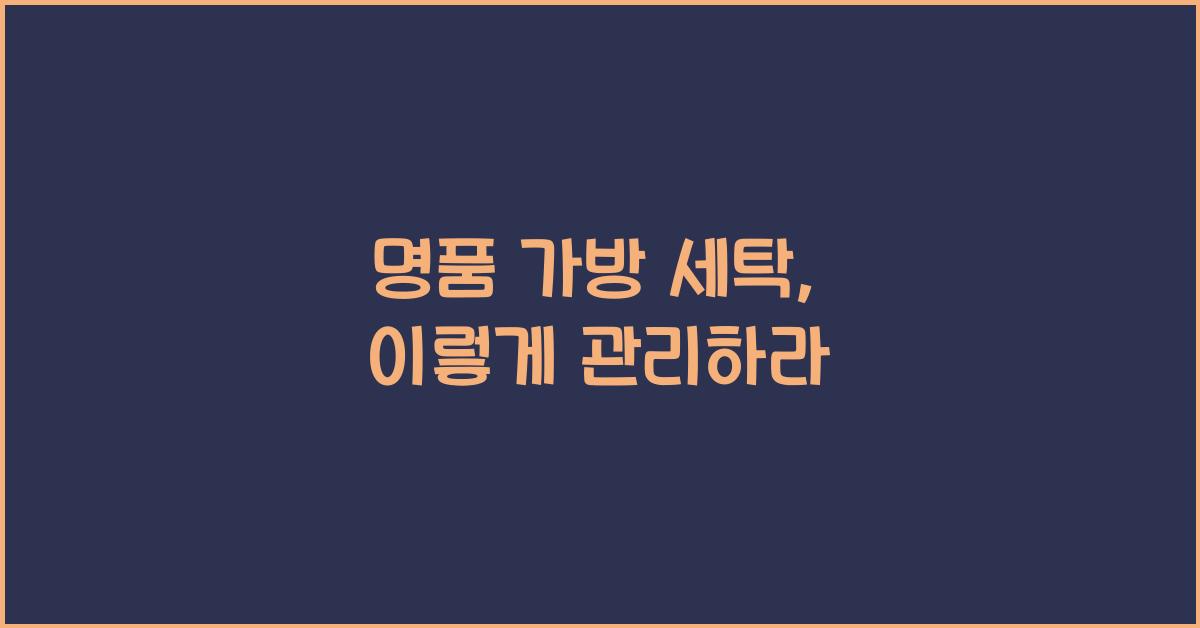 명품 가방 세탁