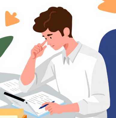 자격증 취득 준비 일러스트 이미지