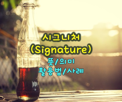시그니처-뜻-활용법