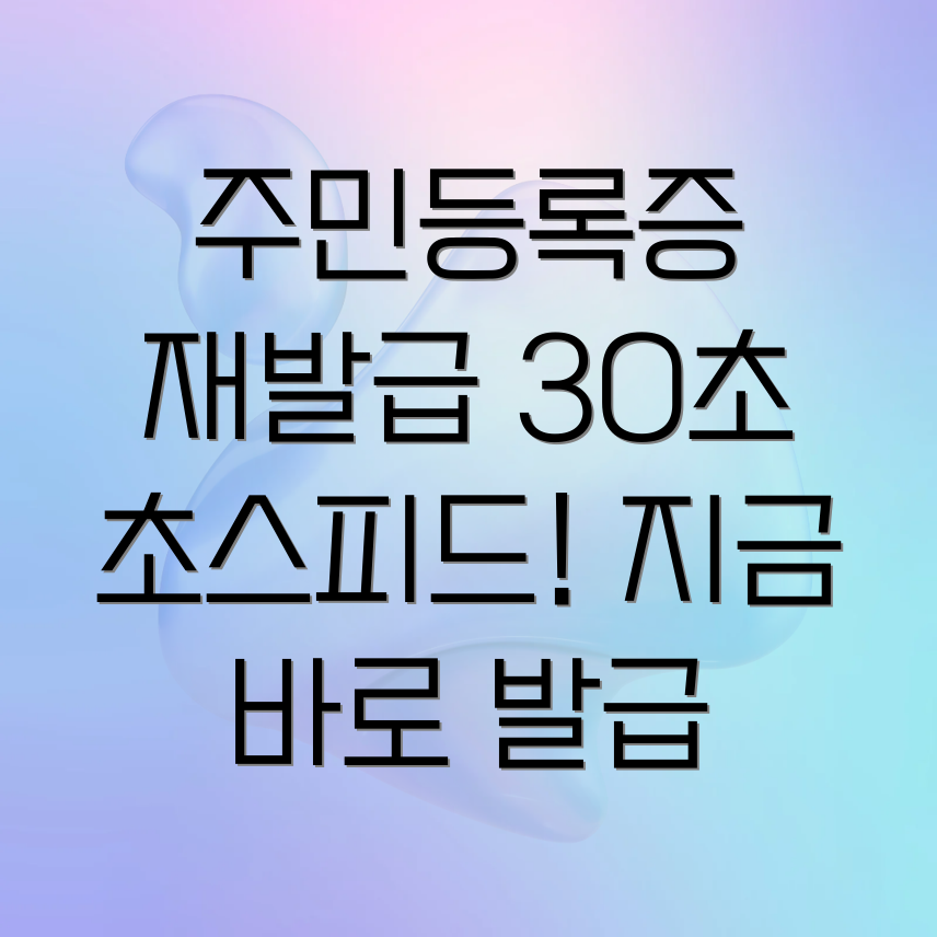 주민등록증 재발급