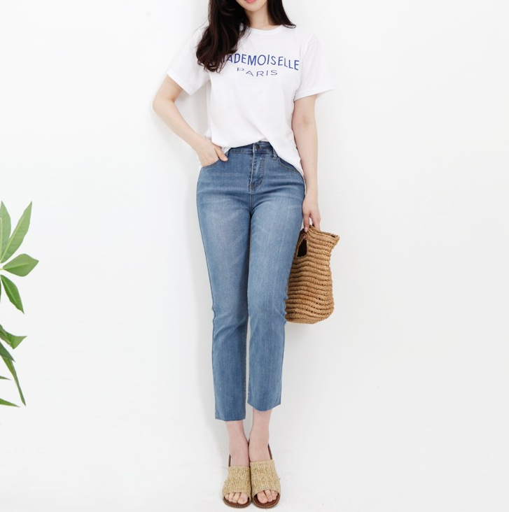  가비진 여성용 핏대박 노수선 스판 일자 청바지