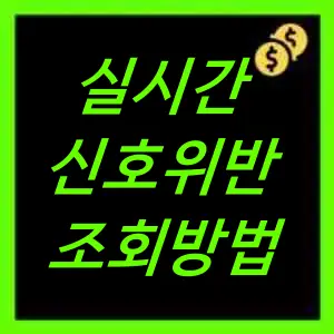 신호위반 실시간 조회방법