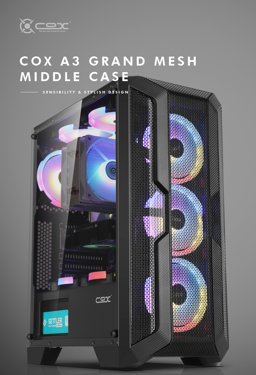 COX A3 Grand Mesh 강화 유리 듀플렉스 레인보우