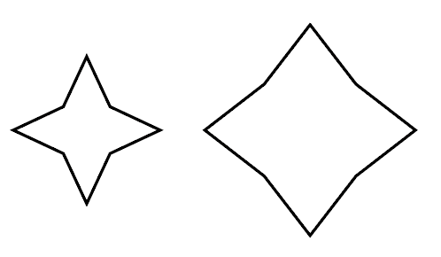 크기에 따라 달라지는 모양 예시