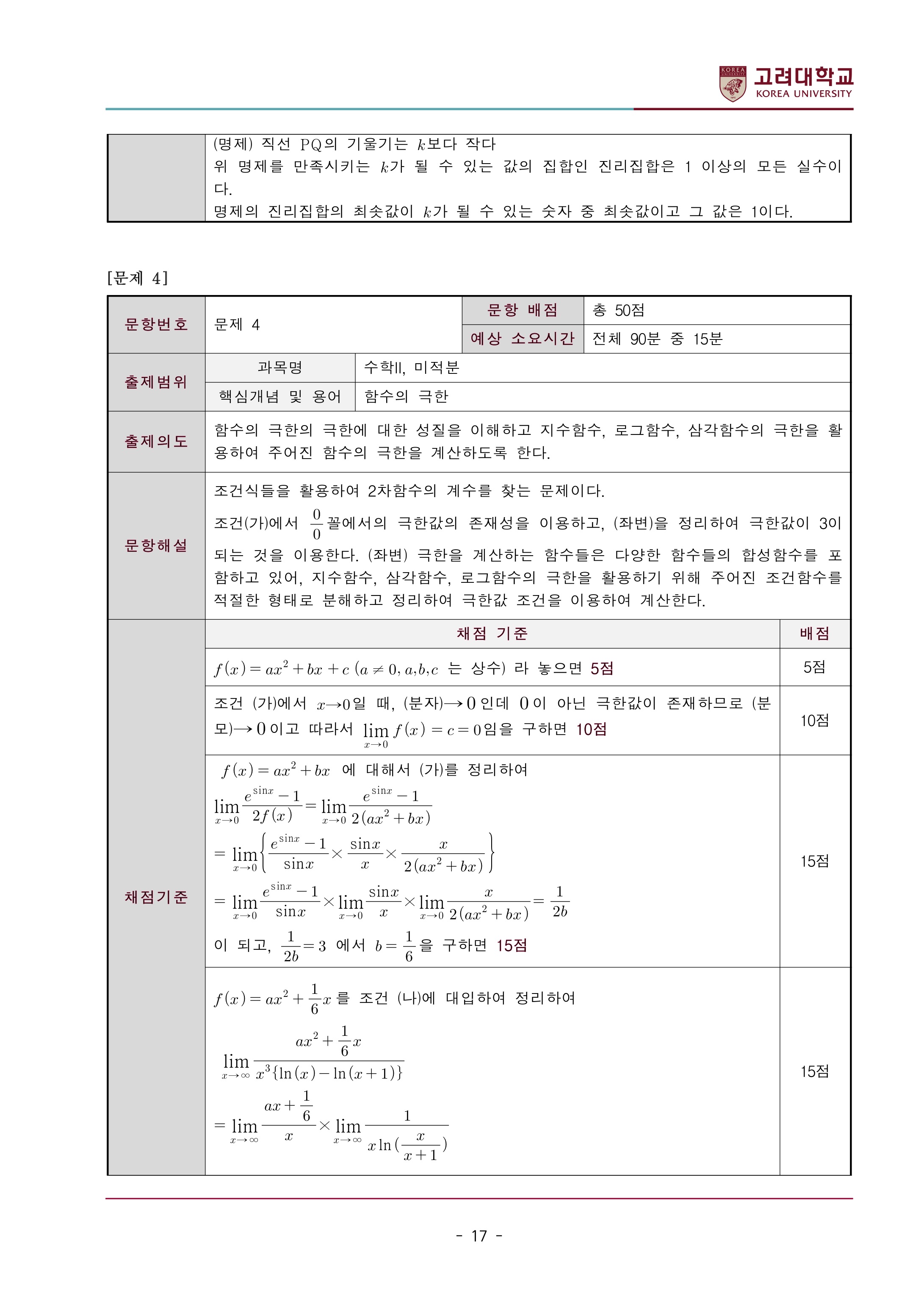 2022학년도-고려대학교-세종캠퍼스-논술고사-모의문제-해설-자연계열Ⅰ-5