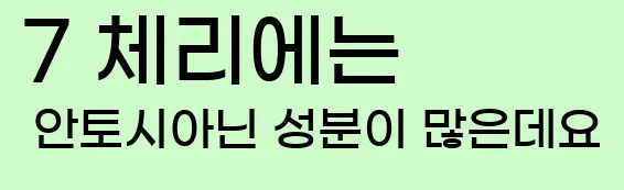  7 체리에는 안토시아닌 성분이 많은데요