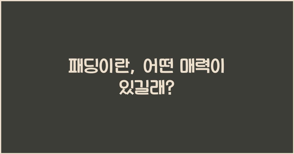 패딩이란