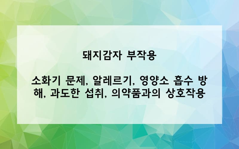 돼지감자 부작용