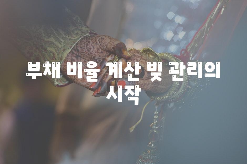 부채 비율 계산 빚 관리의 시작