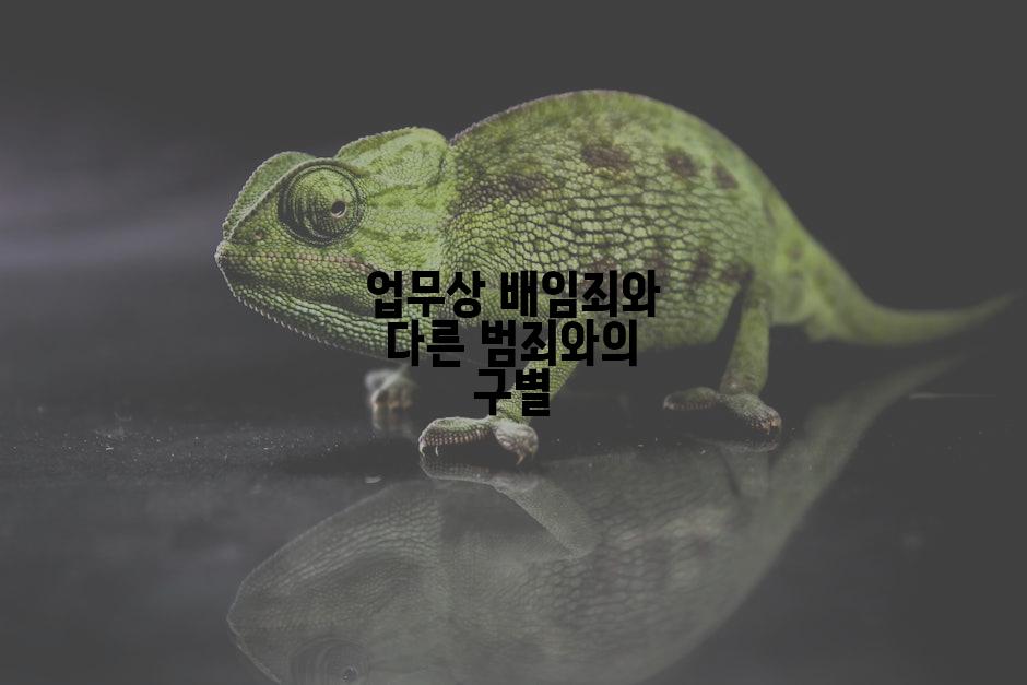업무상 배임죄와 다른 범죄와의 구별