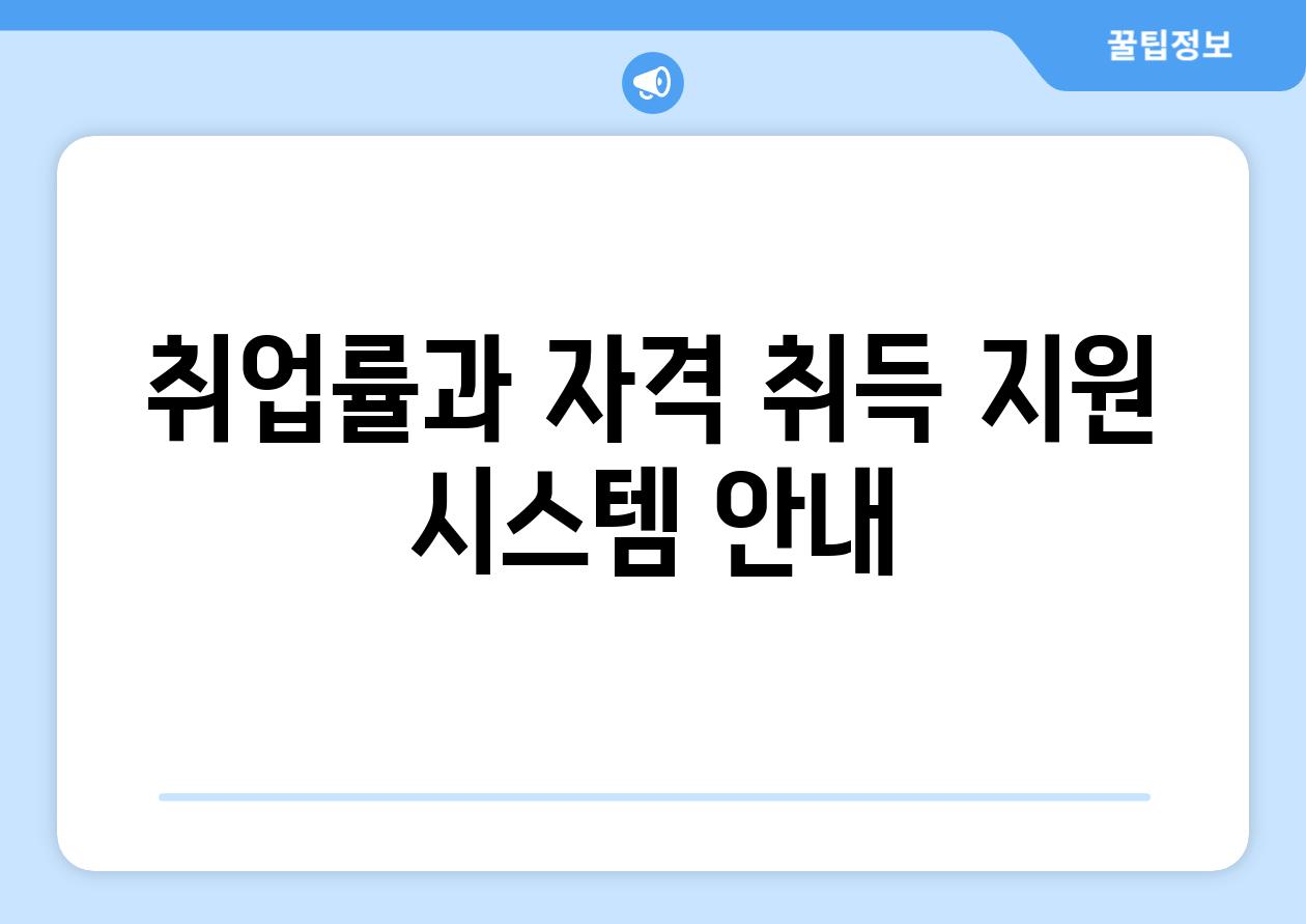 취업률과 자격 취득 지원 시스템 안내